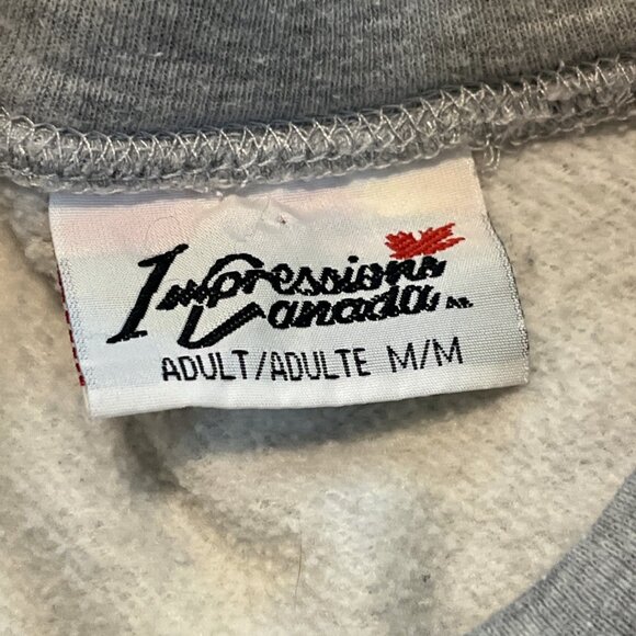VTG Niagra Falls Crew Neck Sweatshirt Adult MEDIUM Heather Gray Canada Made - Picture 7 of 10